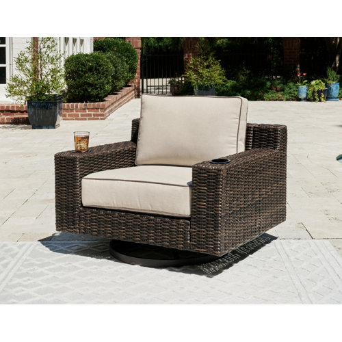 Signature Design by Ashley Swivel Patio Chair with Cushions Wayfair